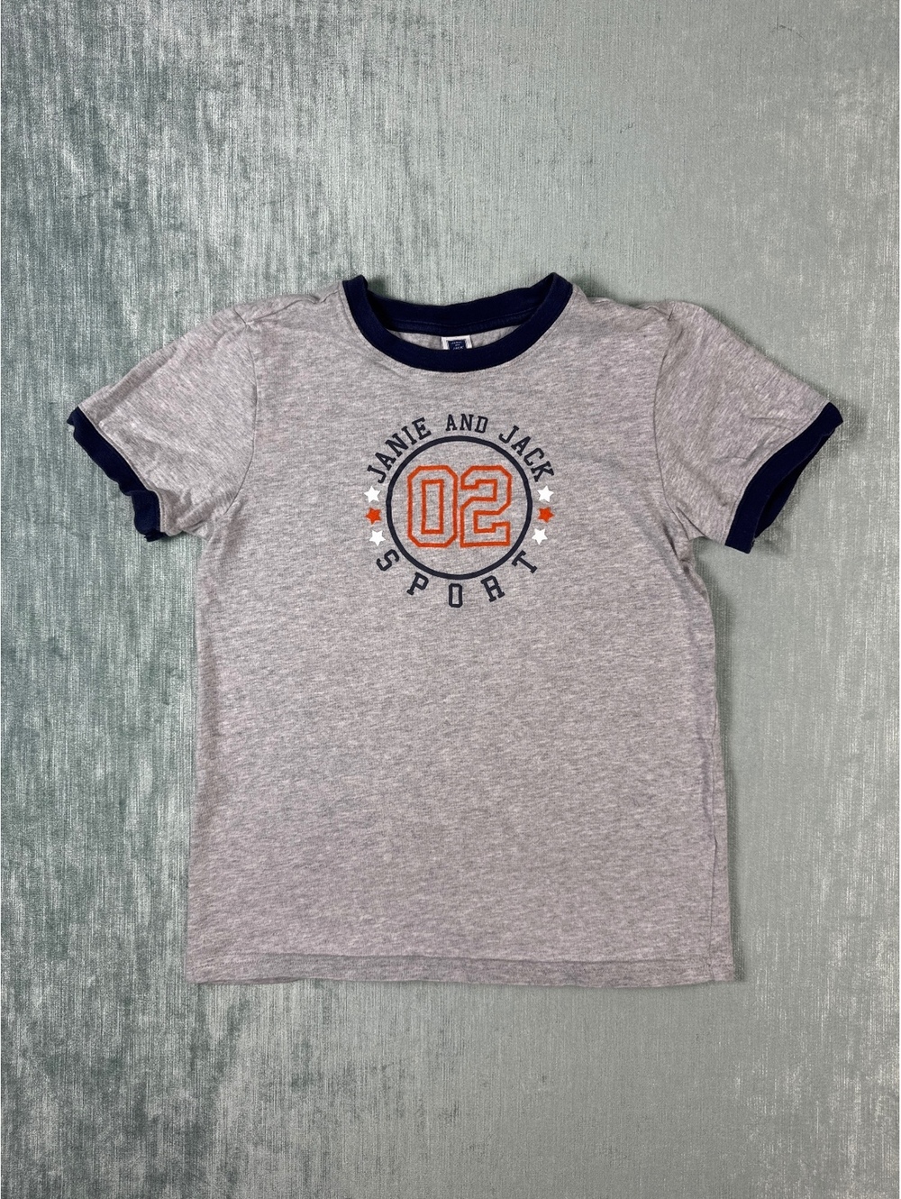 Janie and Jack Boys The Athletic 02 Graphic Tee Gray Size 8